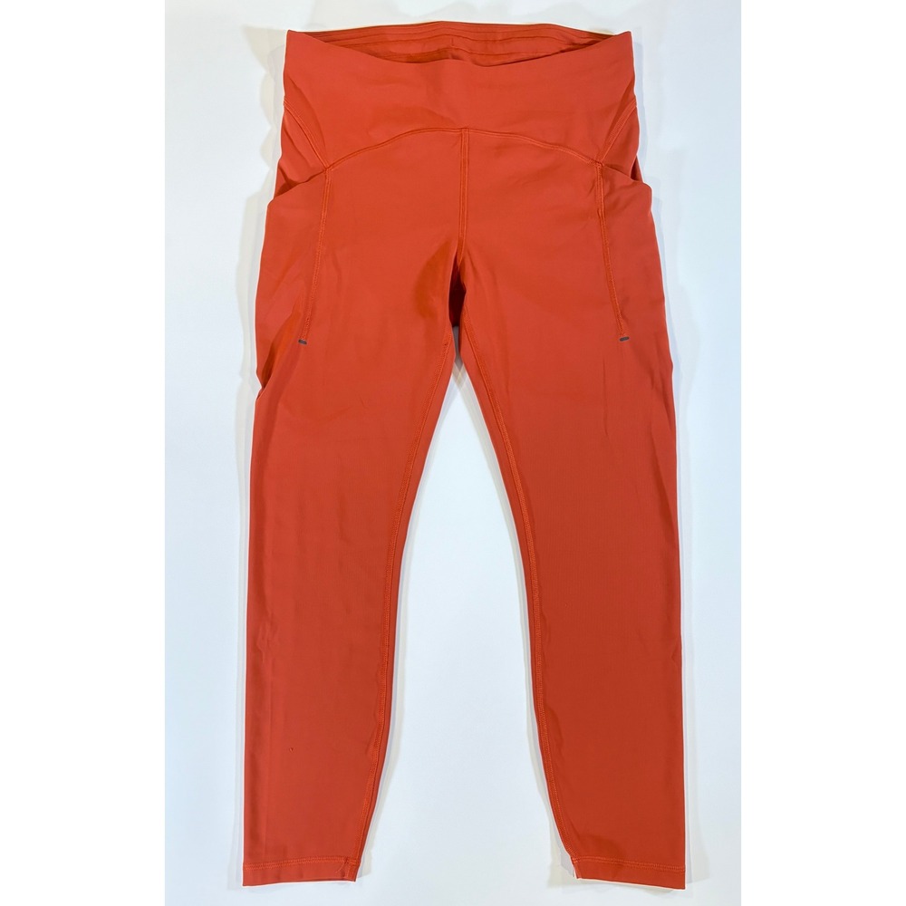 Lululemon Fast and Free High-Rise Tight 25 Nulux Running Legging Orange Red 10